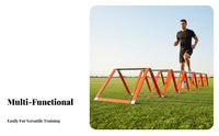 Long-Lasting Soccer Footwork Coach All Ages & Skill Levels Soccer Training Hurdles Kit Quick Setup Speed Training Equipment Set 2-in-1 Design for Athletes, Kids, Outdoor, Gym