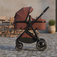 Reversible Seat Foldable Newborn Pram Shock Absorption Convertible Baby Stroller Lightweight 7.8kg Reclining Baby Carriage for Toddlers
