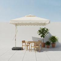 Cantilever Patio Umbrella Hand-Crank Layered-Top Patio Umbrella Vented for Backyard, Poolside