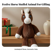Big-Eyed Horse Stuffed Ie Cute Design Stuffed Horse Toy Adorable Creature Doll Cuddly Soft for Young Children, Playroom