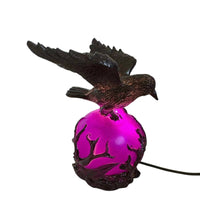 Halloween Raven Lamp Spooky Gothic Raven Light Ambient Bird Statue with Bulb Warm for Desks