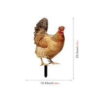 Decorative Chicken Stake with Ground Insert Reusable Chicken Garden Stake Weatherproof Lawn Ornament Sturdy for Flower Bed