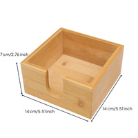 Wooden Tissue Box Square Tissue Dispenser Natural Bamboo Box with Cutout Minimalist for Desk