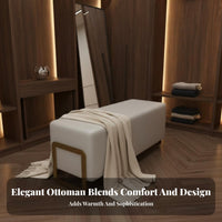 Minimalist Design Narrow Entryway Stool Light Luxury aesthetic Upholstered Bench Space-Saving Long Ottoman Multi-Purpose Use for Apartment Dwellers, Interior Decorators, Hallway, Walk-in Closet, dressing area, Commercial Spaces