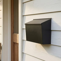 Mailbox with Slanted Lid Matte Black Mail Box Rectangular Hardware for Fence