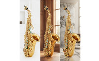 Glossy Curved Saxophone Smooth B-Flat Saxophone Compact Woodwind Instrument Portable for Students, School Band