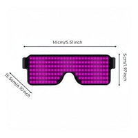 LED Glasses USB Charging Dynamic Display Glasses Event Attention Grabber Flashing Sunglasses for Game Events, Concerts, Anime Conventions