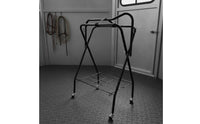 Heavies Duty Saddle Rack Cart Space-Saving Folding Saddle Rack Extra Hooks for Stable