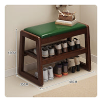 Comfortable Cushion Bamboo Entryway Bench Sturdy Construction Padded Shoe Storage Bench Polished Rounded Edges Padded Seat Shoe Rack Easy to Clean for Families, Mudroom, Hallway, Small Areas