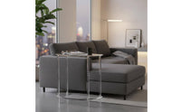 Transparent Semi Circle Side Table Minimalist Acrylic Half Semicircular Table Modern Home Furniture for Living Room, Bedroom, Balcony