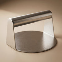 Stainless Steel Meat Press with Handle Flat Bottom Burger Press Compact Steak Weight Heavy-Duty for Outdoor Grilling