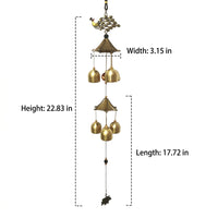 Wind Chimes Outdoor, 58cm Double Layer Metal Wind Chimes, Handmade Sympathy Gift for Garden Verandah Decor, Bronze Tone