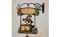 Wooden Signboard Decorative Hanging Ornament with Bell Lightweight Welcome Sign with Bracket for Homeowners, Gardeners, Porch