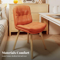 Adjustable Height Armless Swivel Chair 360° Rotation Upholstered Armless Swivel Chair Center-Back-Back Support Vanity Seat Space Saving for Students, Teens, Adults, Dorm Room, Bedroom, Small Apartment