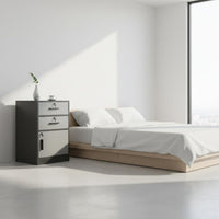 Modern Design 3-Tier Bedside Cabinet Space-Saving Multi-Tier Side Table Rounded Corners Nightstand long-lasting Construction for Apartment Dwellers, Students, Homeowners, Bedroom, Small Spaces, Dorm Room, Office