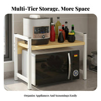 Multifunctional Kitchen Counter Storage Rack Space Saving Multi-Tier Appliance Shelf Heavy Duty Microwave Oven Rack Easy Assembly for Home Cooks, Away Ice Workers, Apartment Dwellers, Countertop, Dorm Room, Pantry, C Away Ee Station