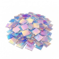100 Pieces Polished Edges Holographic Acrylic Block Crystal-Like Craft Supply Thin Art Material Light Refraction for Decorative Projects
