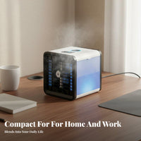 Humidifier Function Mini Air Conditioner Fan 3 Speed Settings Water Cooling Fan Adjustable Vents for Bedroom, Office, Dorm Room