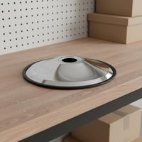 Salon Chair Round Base Polished Chrome Finish Barber Chair Base Anti-Slip Rubber Gasket Furniture Part for Beauty Parlor