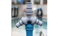 Pool Hose Connector Triple-Outlet Y-Connector with Threaded Collars Ribbed Threaded Hose Adapter for Maintenance Technicians