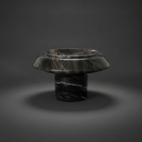 Marble Tray with Cylindrical Base Polished Mushroom Tray Sculptural for Living Room, Display Shelf, Study