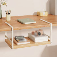 No-Drill Under Desk Hanging Organizer, Open Shelf Storage Rack for Dorm