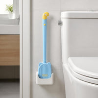 Silicone Toilet Brush with Holder, Wall-Mounted, Long Handle, Deep Cleaning for Bathroom