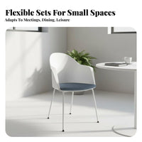5 Pieces Space-Saving 4-Seater Round Kitchen Suite Multi-Purpose Table and Chair Set Modern Design Dining Group Easy to Clean for Apartment Dwellers, Small Business Owners, Homeowners, Reception Area, Office, Cafe, morning meal corner