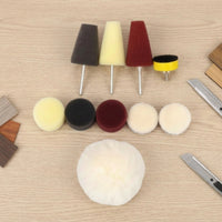 10 Pieces Mounted Polishing Sponge with Metal Stem Soft-Textured Drill Polishing Kit Versatile Foam Detailing Pads Easy to Use for Car Detailers, DIYers, Household Cleaning