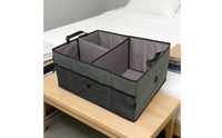 With Cooler Collapsible Car Trunk Organizer Adjustable Compartments Car Boot Organiser Large Capacity Multi-Compartment Trunk Storage Bag Sturdy Handles for Grocery Shopping, Road Trips, Camping, Picnics