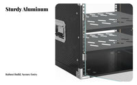 SturdyDuty Rackmount Cabinet impact-resistantproof Portable Audio Equipment Rack Stackable on tour Case Reinforced Corners for Sound Technicians, Home Studio Owners, Musicians, KTV Room, on-stage Performance, Touring, Music performance space