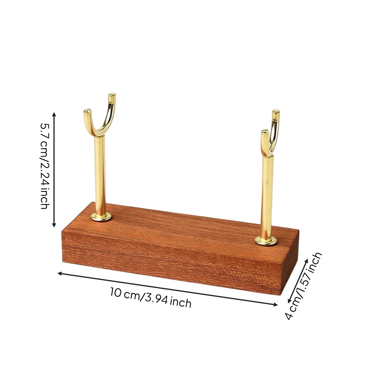 Display Stand with Metal Posts Tabletop Wooden Display Stand Holder Decorative Minimalist for Collectors, Shelf, Desk