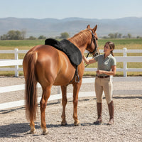 Fleece Saddle Cover Stretchable Elastic Saddle Protector Guarding Tack for Equestrians, Riders, Barn, Travel