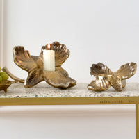 Modern Light Luxury Gold and Silver Floral Aluminum Candle Holder for Home Decor