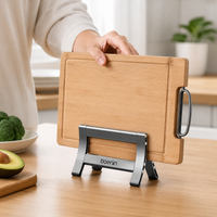 Cutting Board Stand, For Rental Kitchens, Anti-Slip, Aluminum Alloy, Matte Finish, Space-Saving, Freestanding