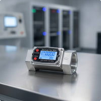 Turbines Flow Meter with Digital Display Display Aluminum Digital Impeller Meter  Accurate for Liquid Measurement