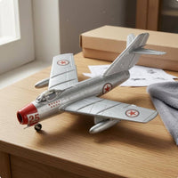 Red Nose MiG-15 Model Silver Finish Jet Fighter Model Clear Canopy Fighter Jet Kit Swept Wings