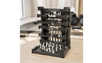 Industrial Model Assembly Rack Multi-Level Scene Backdrop with Figures Compact for Hobbyists, Collectors, Dioramas, Desk Display