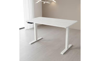 Single Motor Electric Standing Desk Rectangular Tabletop Height Adjustable Desk T-Shaped Feet Office Furniture Side Control Panel