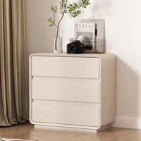 Minimalist Design Rounded Corner Drawer Cabinet Wooden Top Chest of Drawers Space-Saving Storage Furniture Sturdy and Long-Lasting for Families, Homeowners, Bedroom, Living Room, Entryway, Home Office