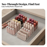 Acrylic Eyeshadow Palette Organizer Space Saving Eyeshadow Palette Holder Easy to Clean Multiple-Compartment Makeup Organizer for Women, Teens, Vanity