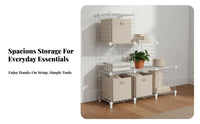 Large Capacity Metal Grid Storage Rack Easy Assembly Wire Cube Storage Shelf Sturdy and Long-Lasting for Students, Bedroom, Living Room