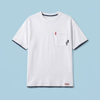 Heavy Crew Neck T-Shirt for, Loose Fit Embroidered Short Sleeve Tee, Contrast for Summer Casual Wear Layered for Young Adults