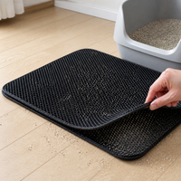 EVA Double Layer Cat Litter Mat Trapper, Washable Anti-Tracking Litter Box Mat