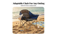 Foldable Design Portable Armchair with beverage Holder sturdy Frame Folding Chair Includes Carrying Bag Camp Seat Insulated chiller Pouch for Beach&travelers, Spectators, Camping, Fishing, Beach, outdoor dining
