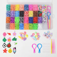 Organized Bracelet Making Kit with Organizer Case Colorful Rubber Band Bracelet Making Kit Creative Loom Bands Clear for Travel