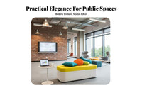 Combinable Sections Two-Tone Rectangular Ottoman Modular Design Commercial Furniture Comfortable Cushioning Public Seating High-Density Foam Cushion for Interior Designers, School Administrators, Lobby, Hospitality Environments