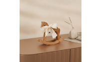 Wooden Rocking Horse Tabletop Wooden Rocking Horse Figurine Rustic Statue for Decorators, Collectors, Bookshelf, Nursery