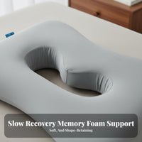 Memory Foam Pillow with Ear Hole Ergonomic Design Ear Piercing Pillow Spinal Alignment for Side Sleepers
