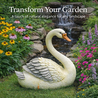 Lifelike Swan Garden Ornament Outdoor, Resin Swan Statue for Courtyard Decoration, Pastoral Art, Pure Handmade Floor Ornament, Wedding Gift